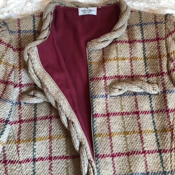 VTG VALENTINO Boutique Plaid Zip Front Jacket - Picture 7 of 8
